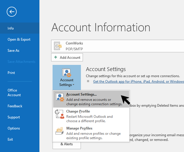 Microsoft Outlook Step 1